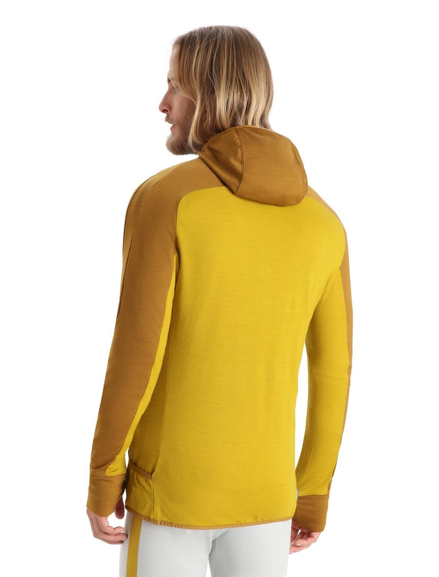 Icebreaker ZoneKnit™ Merino Long Sleeve Zip Miesten Huppari Kultaiset | FI 1273JPQJ